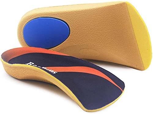 Orthotic Insoles, RooRuns 3/4 High Arch Support Insoles Shoe Inserts for Flat Feet, Plantar Fasciitis, Foot Arch, Feet Fatigue - Heel Cushion for Men, Woman, Deep Blue, Large (10-13.5 UK)