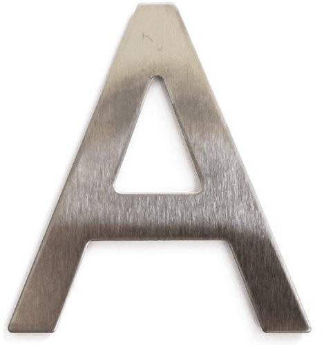 CABLEPELADO Letra A de Metal Adhesivo, Acero Inoxidable, Uso en Exterior e Interior, Apto para Paredes, Fachadas, Portales o Puertas, 7.5 cm de Altura
