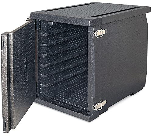 BRB Thermobox mit Fronteinschub und Deckel, Inhalt 146 Liter, BxTxH 540 x 740 x 685 mm, anthrazit