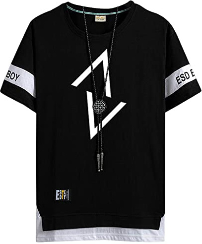 KENAIJING T-Shirt Homme Col Rond, Manches Courtes Décontracté en Coton | T-shirt homme coupe décontractée en coton, modèle basique à col rond adapté pour toutes les sorties