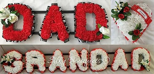 Dad Artificial Silk Funeral Flower Package Grandad Tribute Heart Letter Wreath