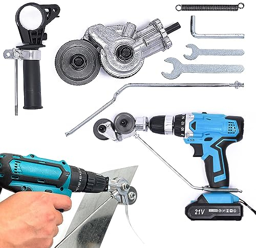 Tijeras eléctricas de chapa metálica, accesorio de mordida de metal para taladro manual, profundidad de corte de hasta 1,2 mm, corte - hoja de seguridad para destornillador inalámbrico para corte de