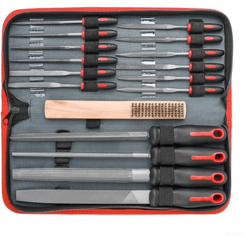 Juego de 16 limas de metal surtidas de metal, incluye triángulo redondo plano, medio redondo, aguja, juego de herramientas para manualidades