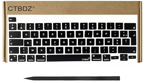 CTBDZ Capuchons de Touches de France keycaps Remplacement pour Clavier français AZERTY pour MacBook Pro 13 16 A2141 A2289 A2251 A2338 (M1 M2) 2019-2021