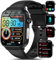 Smartwatch Herren Damen EKG+HRV 1,96 Fitnessuhr mit Telefonfunktion/24H Blutfett Harnsäure Körperfett Herzfrequenz Körpertemperatur Blutdruckmessung SOS-Notruf Gesundheitsuhr für Android/iOS
