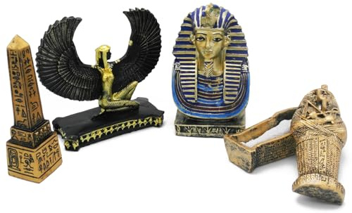 TAC IBEX Egyptian Figure Décor Decoration Ancient Pyramid Sculpture Pharaoh Obelisk Egypt Statue Decorative Decor Figurine Building Ornament Set of 4