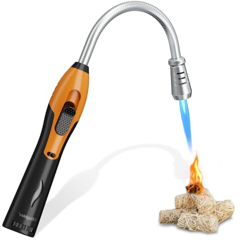 YZLighter Stabfeuerzeug Jetflamme Sturmfeuerzeug Gas Nachfüllbar Grill Feuerzeug Lang Stab Feuerzeuge Kaminfeuerzeug Grillanzünder Langes Feuerzeug für Kerzen, Kamin, Ofen, Küche, Camping (Ohne Gas)