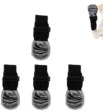 TIANLIN Calcetines Perro, Zapatos Perro Silencioso Antideslizante de Doble Cara con Cierres Ajustables, Talla L 17,5 a 22,5 kg Calcetines Perros Heridasx, Protección de Patas para Perros