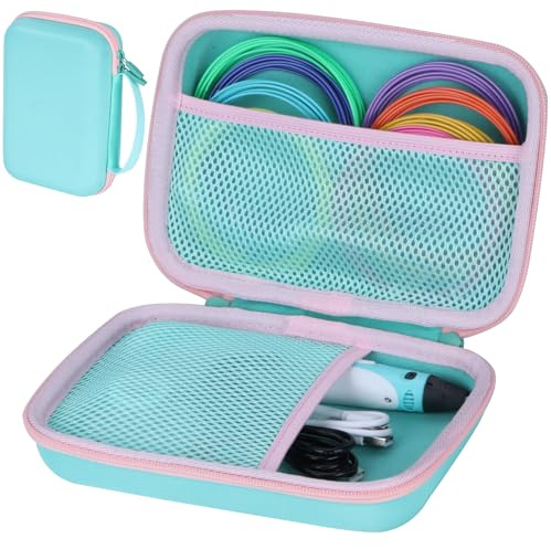 Peyyargo Dura Funda Protectora Compatible con The Italian Home Boligrafo 3D/MYNT3D Bolígrafo 3D/FreeSculpt 3D Pen/Filapen Boligrafo 3D/SCRIB3D P1 Boligrafo 3D (Menta Verde + Rosa)