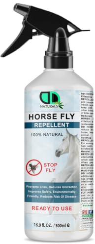 100% Natural Horse Fly Repellent Spray Deet - Free & Skin-Friendly, Prevents Bites, Reduce Distraction, Improves Safety, Enhance Comfort, Multipurpose Use (500ml Spray)