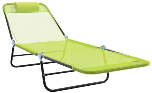 vidaXL Hopfällbar solstol Grön 182 x 55 x 85,5 cm Textilene