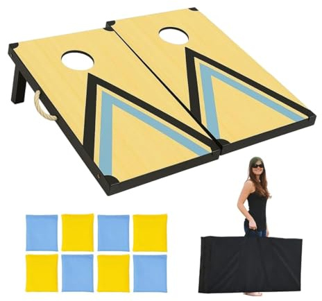 YORKSHIRE HOMEWARE Set of 2 Large Quality Wooden Boards with Carry Bag | Cornhole Bean Bag Toss Game | 8 Bean Bags - Outdoor Game for Adults & Teens | Ideal for Camping, Garden, & Backyard Parties