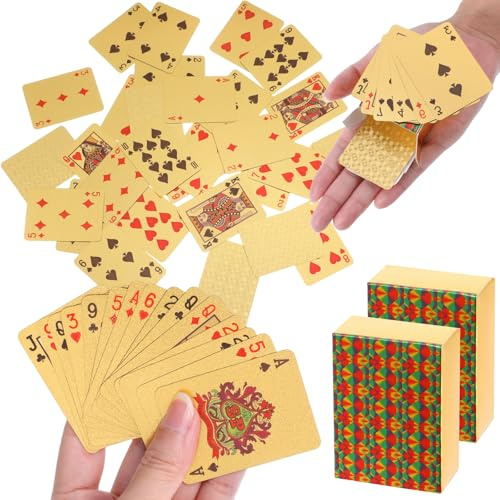 HaiFafafaing 2 Decks Miniatur Pokerkarten Wasserfest Doppelkopf Spielkarten Mini Spielkarten für Gastgeschenke Weihnachten, Neujahr und Reisen Heimspiele 5,3 cm