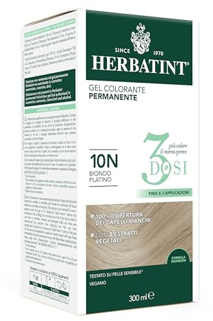 Herbatint Dauerhaftes Farbgel 3 Dosen - 10N Platinblond 300ml