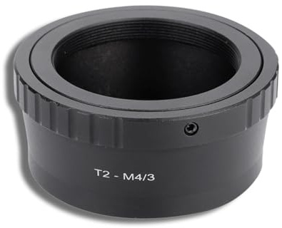 Adaptateur de Lentille Annulaire T2-M4/3 pour Appareils Photo, Télescope et Adaptateur de Connexion de Caméra Sans Miroir, Adapté à la Série Micro 4/3 G1 GF1 EP1 DSLR, Facile à Installer, Noir