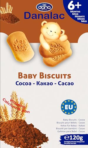 Danalac Biscuits Saveur de Cacao pour Bébés 6+ Mois 0.12 kg