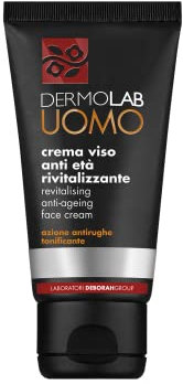 Dermolab Uomo - Crema Viso Antietà Rivitalizzante, con Aloe Vera e Acido Ialuronico, Effetto Tonificante e Rigenerante, Contrasta l’Invecchiamento Cutaneo, Dermatologicamente Testato, 50 ml