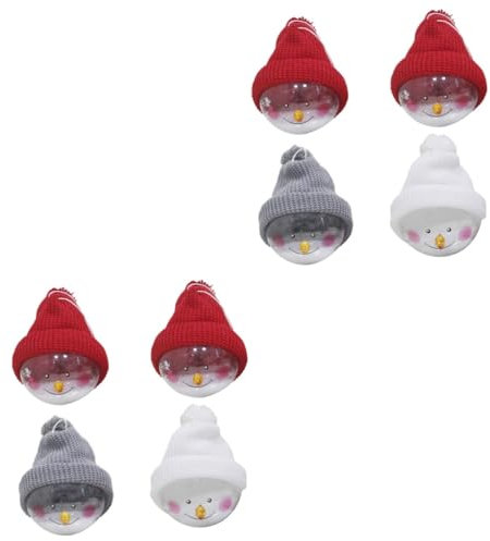 Ciieeo 8 STK Schneemann Weihnachtskugel Christbaumschmuck Weihnachts Party Schneemann-Figur klare Bälle Weihnachtsdekorationen Ornament hängende Weihnachtskugel