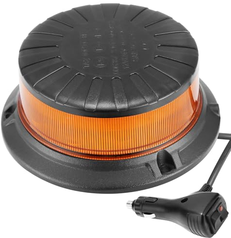 ETUKER 12V 24V Orange Rundumleuchte Magnet Blitzleuchte Gelbe 9x Blitzmuster KFZ Warnleucht Magnetisch Drehlicht Traktor LKW