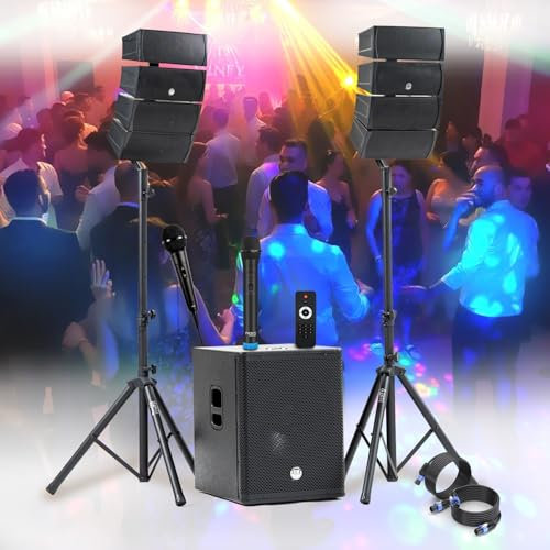 Pack Sono DJ 1200W BM Bmsonic 2 Enceintes Satellites ENORME SUB 38cm USB/Bluetooth, 2 MICROS, Animation, Mariage, Baptême, Soirée