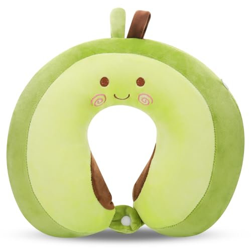 Fentar Nackenhörnchen Kinder, Weich und Komfortabel nackenkissen Flugzeug Kinder, Abnehmbar Reisekissen Memory Foam, Süß Nackenkissen Flugzeug, Nackenkissen Reise, Stickerei Logo Nackenkissen Tier