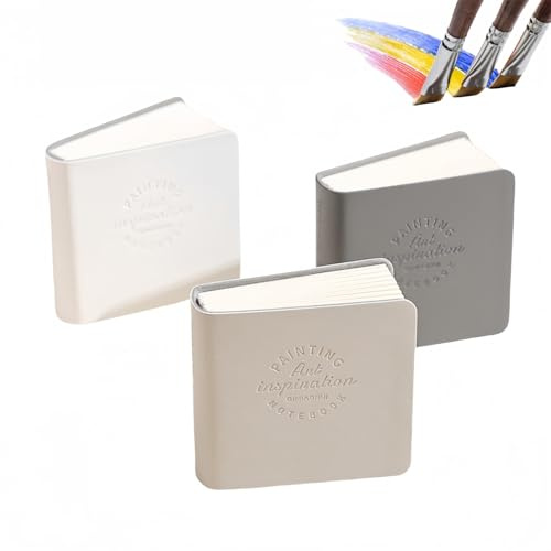 Lot de 3 mini carnets de croquis de voyage à l'aquarelle – Carnet de notes de poche avec bloc de peinture pour artistes – 05