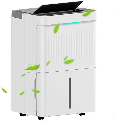 HOMCOM Deshumidificador 35L/día Depósito de Agua 5,5L Silencioso Deshumidificador Eléctrico con 3 Modos Pantalla LED Temporizador 24 H Bloqueo Infantil y Drenaje Continuo hasta 40-100㎡ Blanco