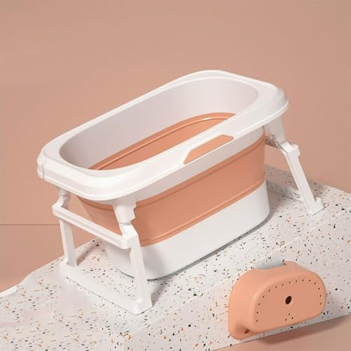 Hundbadkar Hopfällbart husdjursbadkar Bärbara hopfällbara badkar Utrymmesbesparande design Plastbadkar for valp Små hundar Katter(Pink,Large(77x51x49))