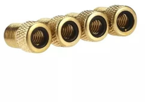 4 Stück Ventiladapter Set mit Dichtring – Fahrradventil Adapter für Autoventil, Presta (französisches Ventil) & Ballpumpen, passend für Fahrradpumpe & Standpumpe