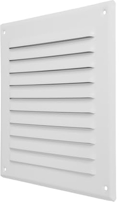 Repa Market 195 x 195 mm bianco parete Vent Cover con rete schermo – prese d'aria interne ed esterne – copertura di ventilazione esterna – griglie di ventilazione in metallo per pareti, HVAC, sfiato