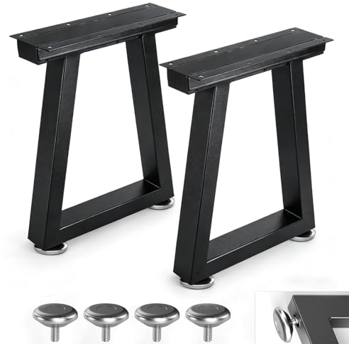Likapop 16 Gambe per Mobili in Metallo, Gambe per Tavolo Panche Robuste Nere, Supporti Fai da Te per Tavoli da Pranzo Scrivanie Sedie, Altezza 40 cm x Larghezza 30 cm, Set da 2 (16 T-Type)