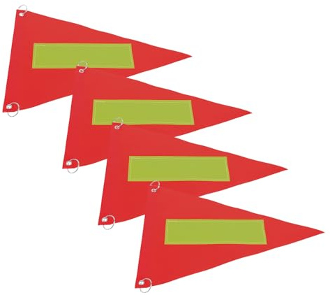 Veemoon 4pcs High Visibility Reflective Safety Bike Flags for – 20.7x28.2cm Pvc Warning Pennants with Snap Fasteners, Cycling Safety Accessories for ’s Bicycles and Scooters