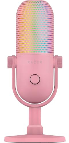 Razer Seiren V3 Chroma 32‐Bit DSP, USB-C Microphone for PC & Mac, Pink