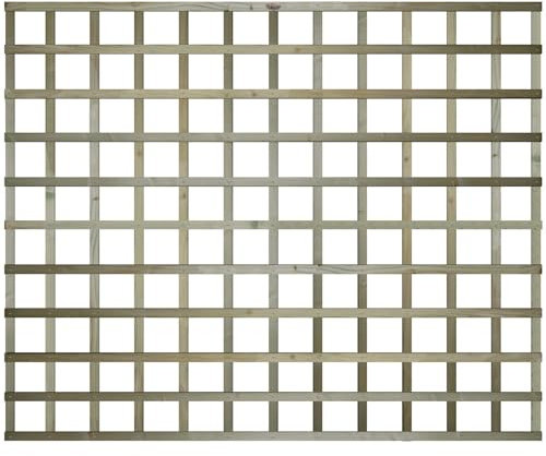 Premier Flat 6x5ft (W: 6ft x H: 5ft) Frameless Rough-Sawn Square Trellis Pressure-Treated Garden Panel with 100-120mm Squares Fence Topper/Wall Art Width 1828mm x Height: 1500mm