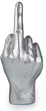 ds. distinctive style Mittelfinger Figur 20 Zentimeter Tischdekoration Lustige Geschenke, Harz, Silber