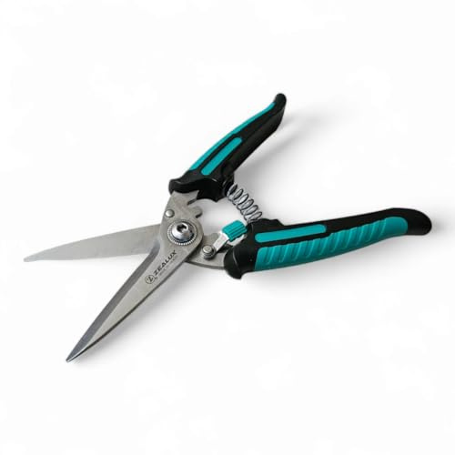 Zealux Heavy Duty Industrial Scissors 8 Spring-Loaded Shears for Cutting Wire, Mesh, Leather, Plastic & Metal – Anti-Slip Blade, Safety Lock, DIY & Workshop Use