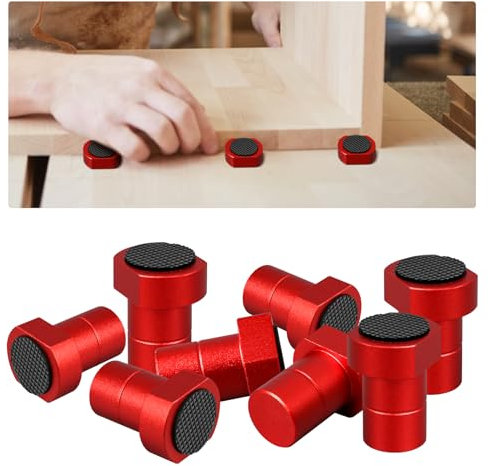 cimsfcor 8 Pcs Bench Dogs Aluminum Alloy, 20mm Bench Dogs for Woodworking with Non-Slip Pad for T-Track Woodworking Table Workbench Positioning