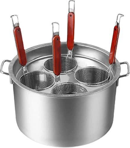 FUYAO Set di Inserti per cuocipasta in Acciaio Inossidabile, pentola Commerciale con pentola per Pasta e cestello per Cottura a Vapore con Filtro per pentole per Cucina Domestica e Ristorante