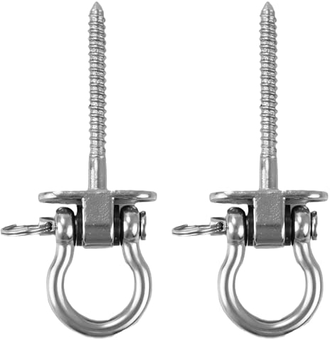 TNSLAND 2 Piezas Ganchos de Techo, Acero Inoxidable Anclaje para Pared Tornillos Soporte Columpio, Colgador de Saco de Boxeo para Patio de Recreo, Gym, Cuerda, Hamaca Silla, Columpio de Yoga, 680 KG