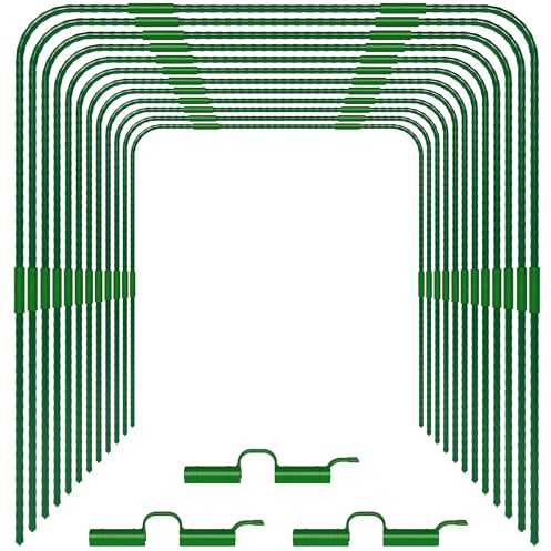 TTL Garden Vario 120 12xTunnelbogen System - 12er Set Folientunnel Bögen H 126 x B 128 cm zur Beetabdeckung - 4 mögliche Größen - rostfreie Stahl Tunnelbögen kunststoffbeschichtet + 30 Halteclips