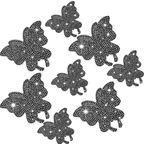 MisFun 8 Pezzi Adesivi per Auto Con Farfalla di Cristallo, Adesivi Auto Bling Strass Farfalla Decalcomania Per Auto, Adesivi Per Auto Esterni Con Strass Luccicanti, Per Decorazione Di Auto (Nero)