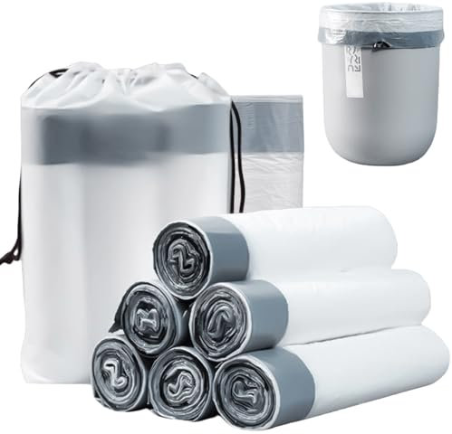 150 sacchetti per la spazzatura con cordino da 10 l, sacchetti per la spazzatura con maniglia, piccoli sacchi per la spazzatura bianchi, sacchetti per la spazzatura da 5 l, 8 l