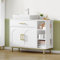 Hzuaneri Waschbeckenschrank, Badezimmerschrank, 1 Schublade 2 Schranktüren, Offenes Fach mit 3 Ebenen, Verstellbare Ablage, Weiß, 30 x 80 x 64cm BC28813G