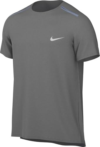 Nike Maglia da Running A Manica Corta Dri-Fit Miler - Uomo, Smoke Grey/Reflective Silv, AJ7565-085, 2XL