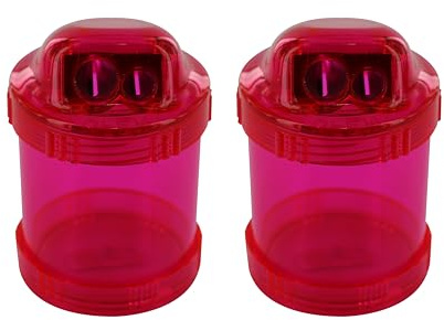 KUM AZ3031916-R - Temperamatite con contenitore 460 M2, 2 temperamatite rossi, temperamatite con doppio contenitore