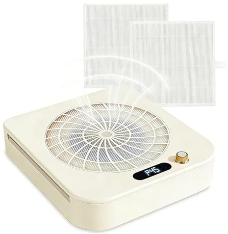 Leopacat Aspiratore Unghie,80 W Aspirapolvere per Unghie con 2 Filtri Riutilizzabile Velocità Intensità Aspirazione Regolabili Basso Rumore per Pedicure e Manicure Non è Necessario Sacchetto Polvere