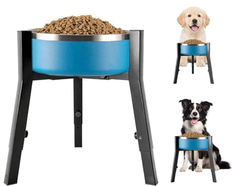 Ciotole per Cani Rialzate: Supporto Ciotole per Cani Rialzato in Metallo, Porta Ciotoles per Canis Rialzato Regolabile in Altezza per Canis Piccoli, Medi e Grandi, Altezza e Larghezza Regolabili, Nero