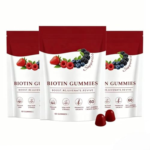 Biotin & kollagen för hår, hud & naglar stöd, 60 Count,3PCS