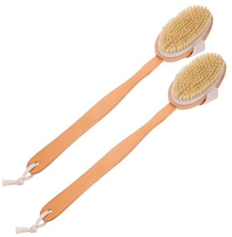 2pcs Long Handle Pet Bath Brush for Cat and Dog Bristles | Wooden Simple Shape, Soothing Massage, Portable Design, Suitable for Pets and Animals