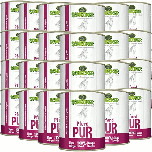 Schecker Nourriture humide – 100 % pure pour cheval – Sans céréales – Hypoallergénique – Véritable produit pur de qualité (24, 820 g (lot de 24)